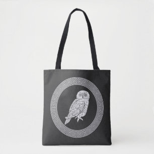 Antique Style Ancient Greek Owl Tote Bag