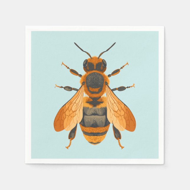 Antique Style Bumble Bee – Vintage Inspired Napkin (Front)