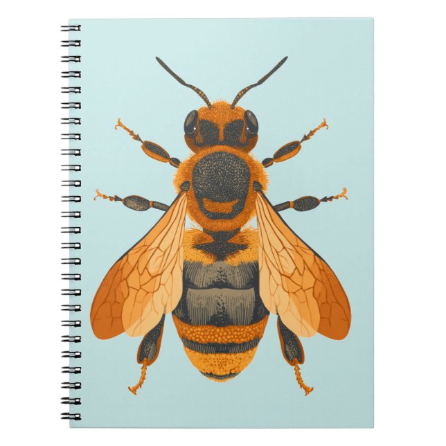 Antique Style Bumble Bee – Vintage Inspired Notebook (Front)