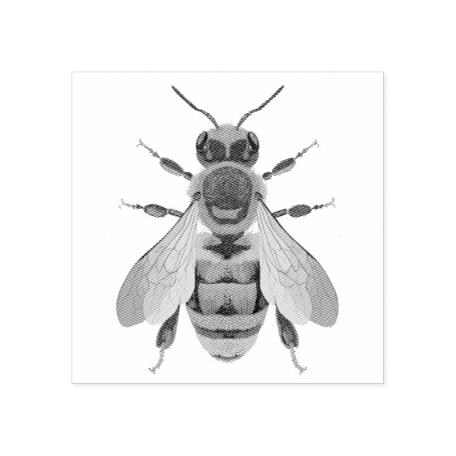 Antique Style Bumble Bee – Vintage Inspired Rubber Stamp (Imprint)