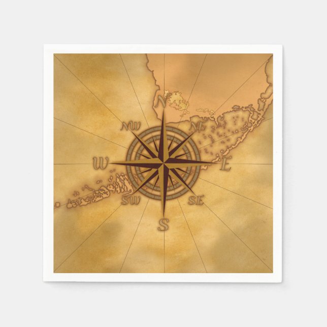 Antique Style Compass Rose Napkin (Front)
