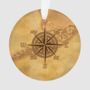 Antique Style Compass Rose Ornament