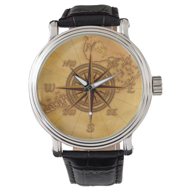 Antique Style Compass Rose Watch (Front)