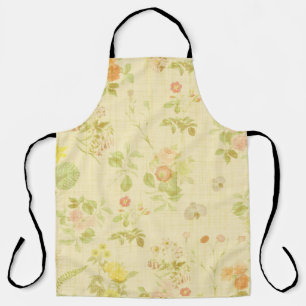Antique Style Floral Pattern Apron