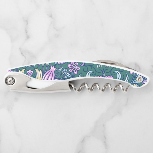 Antique Style Flowers and Birds Pattern Corkscrew (Front)