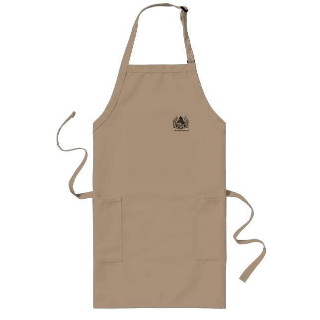 Antique Style Japanese Castle Sakura Personalized Long Apron (Front)