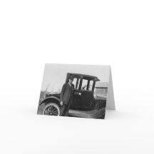 Antique Style Man with Car