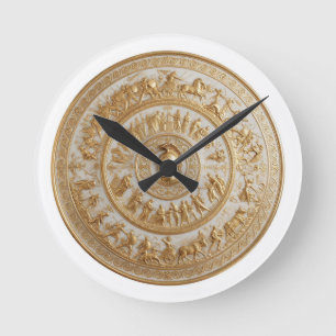 Antique Style Porcelain Achilles Shield Round Clock