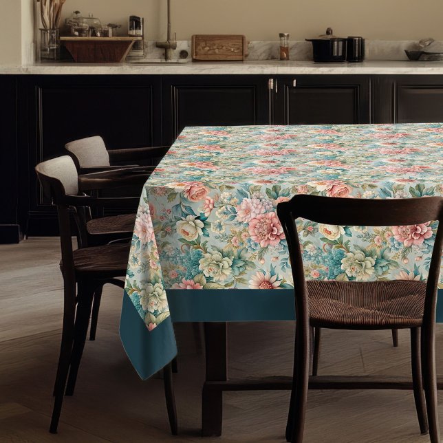 Antique Style Rococo Ornate Floral Embellishments Tablecloth (Antique Style Rococo Ornate Floral Embellishments Tablecloth)