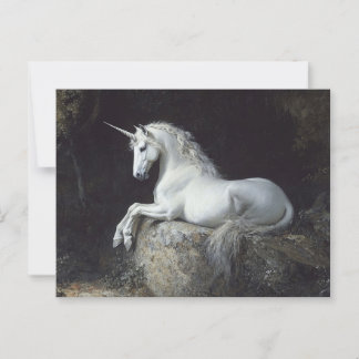 Antique Style Unicorn Painting Postcard