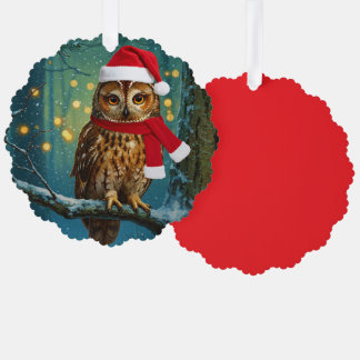 Antique Style Woodland Owl Christmas Ornament