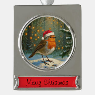 Antique Style Woodland Robin Christmas Ornament