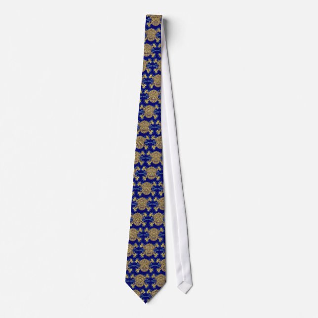 Antique Sugar Skull & Crossbones 2c Tie (Front)