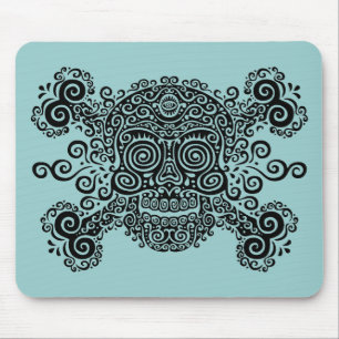 Antique Sugar Skull & Crossbones II Mouse Mat