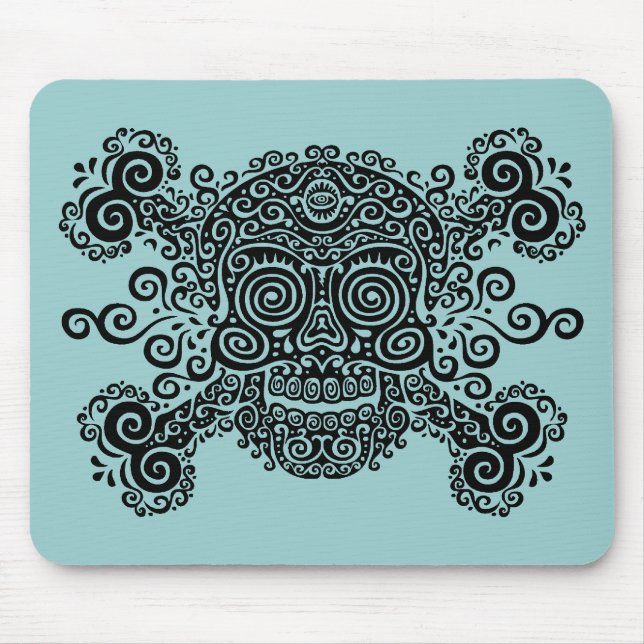 Antique Sugar Skull & Crossbones II Mouse Mat (Front)