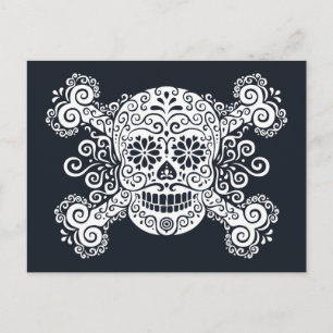 Antique Sugar Skull & Crossbones Postcard
