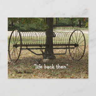 antique sulky hay rake postcard 2- customise