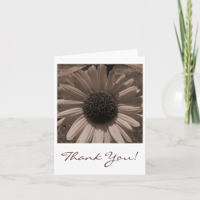 Antique Sunflower Thank You Card (Front)