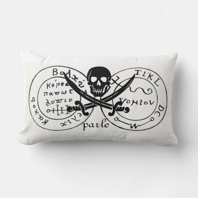 ANTIQUE TALISMAN / PIRATES TREASURE MAP LUMBAR CUSHION (Front)