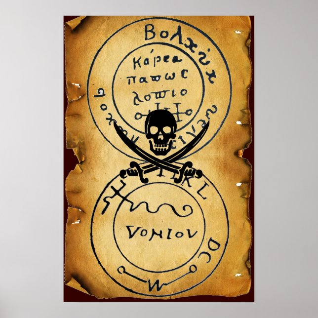 ANTIQUE TALISMAN / PIRATES TREASURE MAP POSTER (Front)