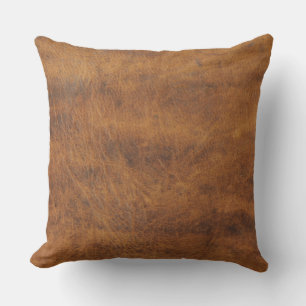 Antique Tan Leather Print Cushion Texture Pattern