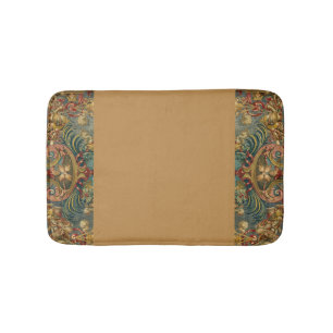 Antique Tapestry Jewel Tones Dusty Gold Mustard Bath Mat