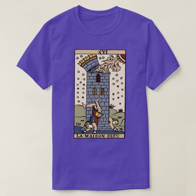 Antique Tarot d XVI La Maison Dieu T-Shirt (Design Front)