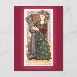 Antique Tarot Playing Card:  Strength Postcard