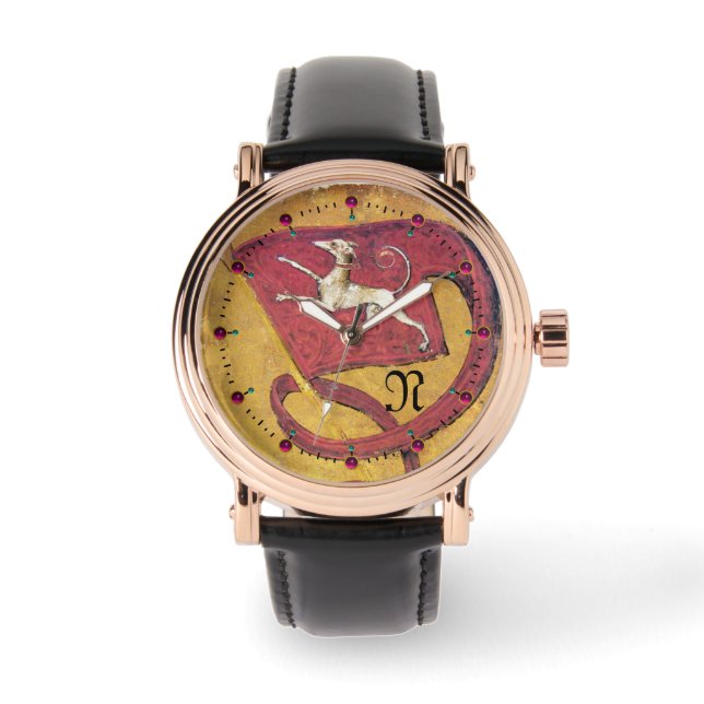 ANTIQUE TAROTS,COURT CARDS FLAG OF DOGS MONOGRAM WATCH (Front)