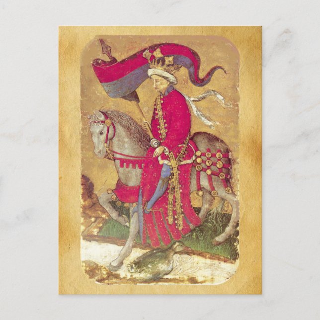 Antique Tarots /German Court Cards/King of Ducks Postcard (Front)