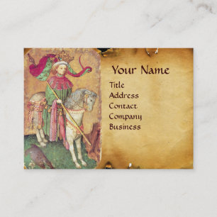 Antique Tarots /German Court Cards/King of Falcons Business Card