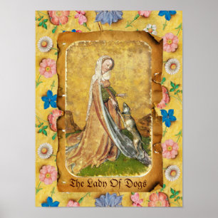 Antique Tarots /German Court Cards/Lady of Dogs Poster