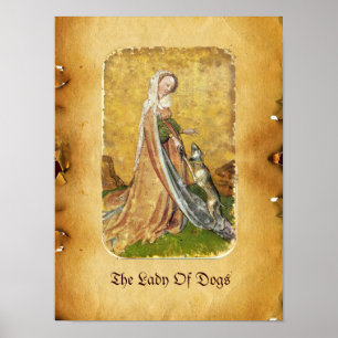 Antique Tarots /German Court Cards/Lady of Dogs Poster