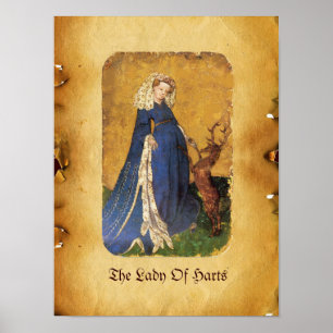Antique Tarots /German Court Cards/Lady of Harts Poster