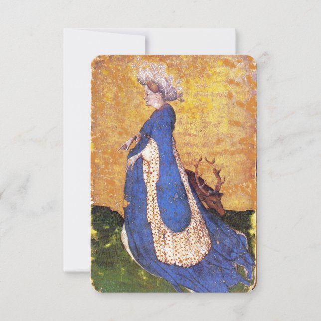 Antique Tarots /German Court Cards/Maid of Harts (Front)