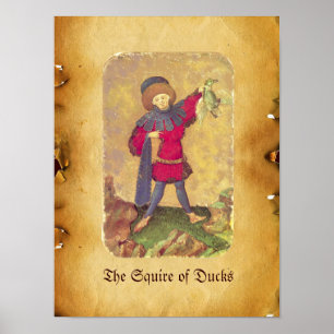 Antique Tarots /German Court Cards/Squire of Ducks Poster