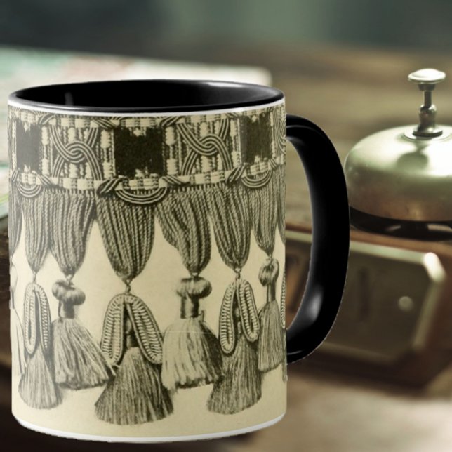 Antique tassel lace tribal pattern victorian gold  mug (Creator Uploaded)
