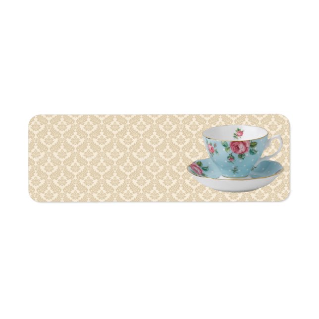 ANTIQUE TEA CUP AND SAUCER ADDRESS LABELS (Front)
