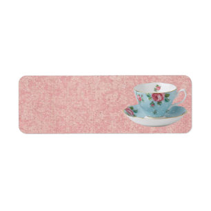 ANTIQUE TEA CUP AND SAUCER ADDRESS LABELS