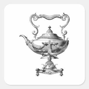 Antique Tea Kettle Square Sticker