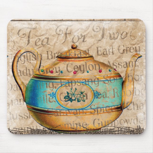 Antique Tea Pot Mouse Mat (Front)