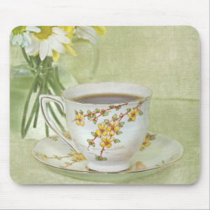 Antique Teacup With Daisy Mouse Mat