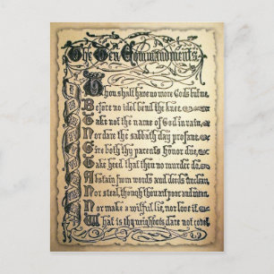Antique Ten Commandments card