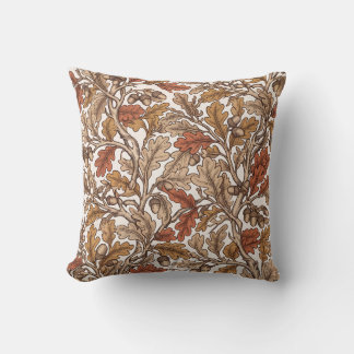 Antique Terracotta Oak Acorns Cushion