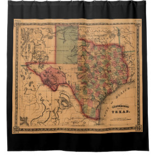 Antique Texas Map #1 Shower Curtain