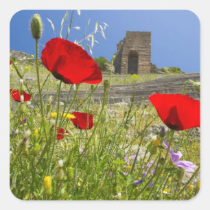 Antique theatre in Acropolis of Pergamon Square Sticker