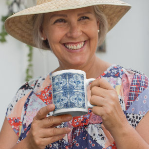 Antique Tile in Delft Blue Mug