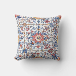 Antique Tile Pattern Seamless Pillow