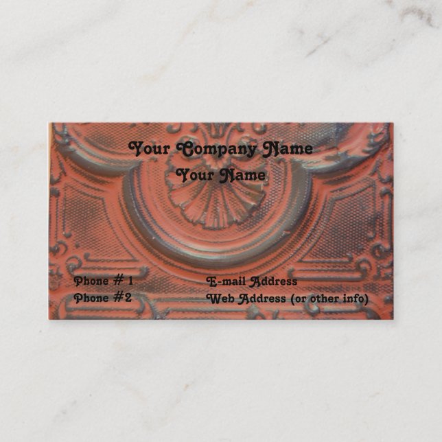 Antique, Tin Ceiling, Business Card (Front)