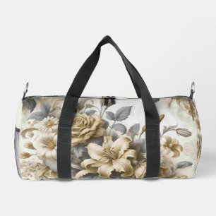 Antique Tinge Yellow Floral Perfection Duffle Bag